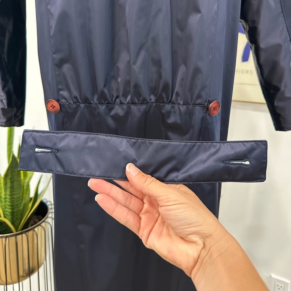 Vintage 80’s Navy Blue Nylon Trench Coat - Picture 13 of 16